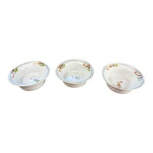 Vintage Floral Porcelain Bowls Set of‎ 3 - Cottagecore Shabby Chic Decor